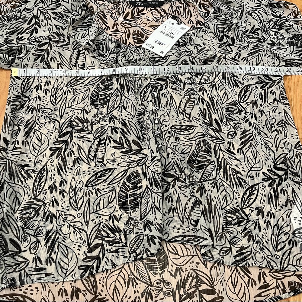 Zara Printed Ruffle Blouse - Picture 10 of 10